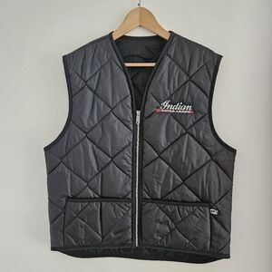 Vintage Indian Motorcycles Quilted Vest Mens Large 90s